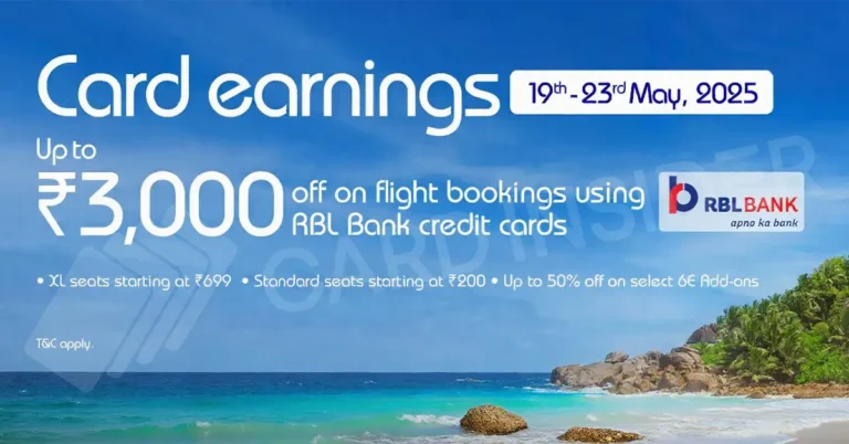 IndiGo domestic flight deals available with RBL Bank credit card EMI offers.