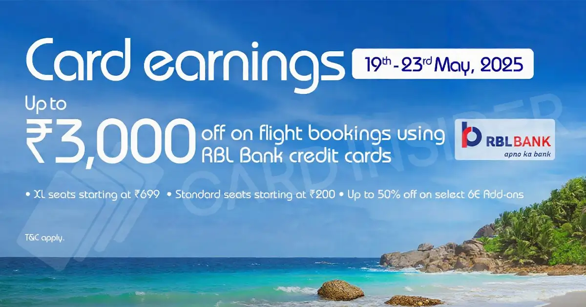 IndiGo domestic flight deals available with RBL Bank credit card EMI offers.