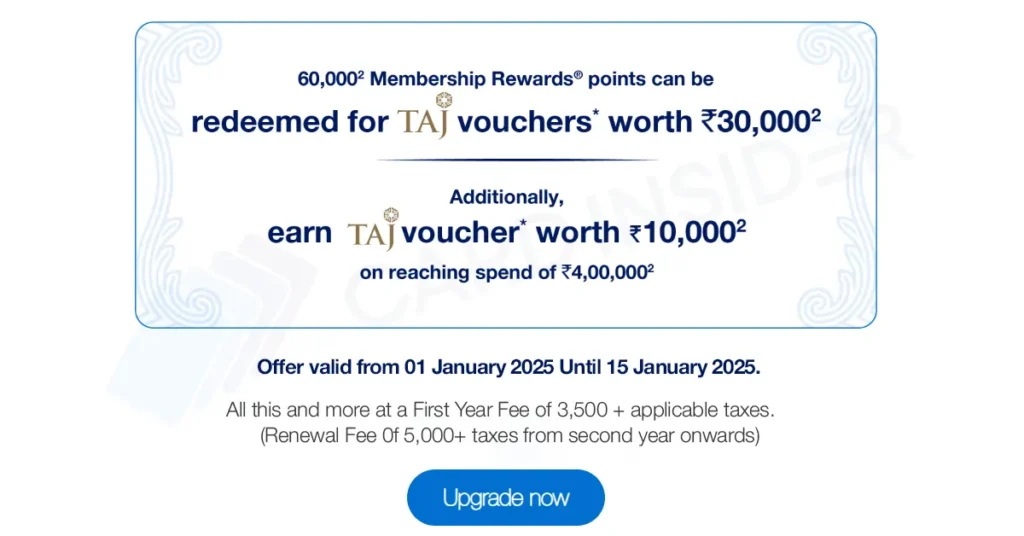 Taj Vouchers Redeermed