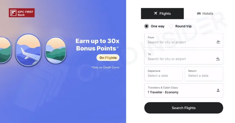 30x Bonus Points With IDFC Travel and Shop