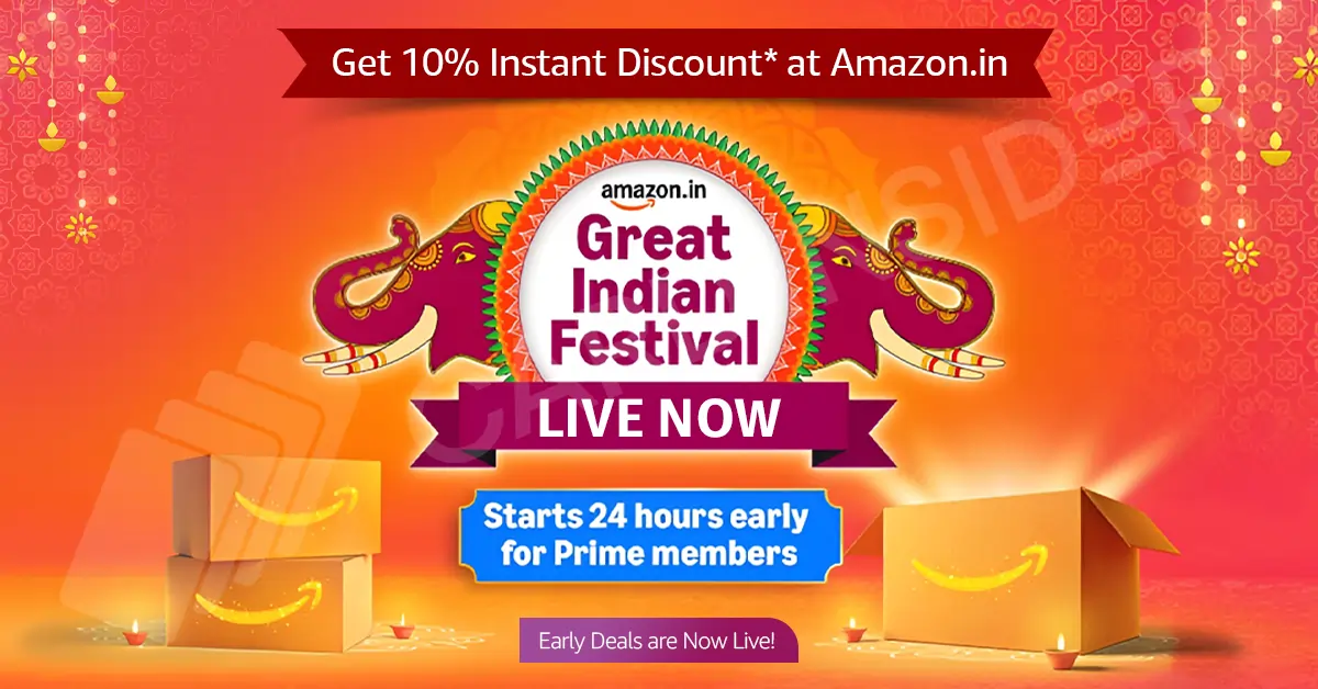 Amazon Great Indian Festival Sale 2025 Live Now – Get 10% instant discount with SBI Credit Cards